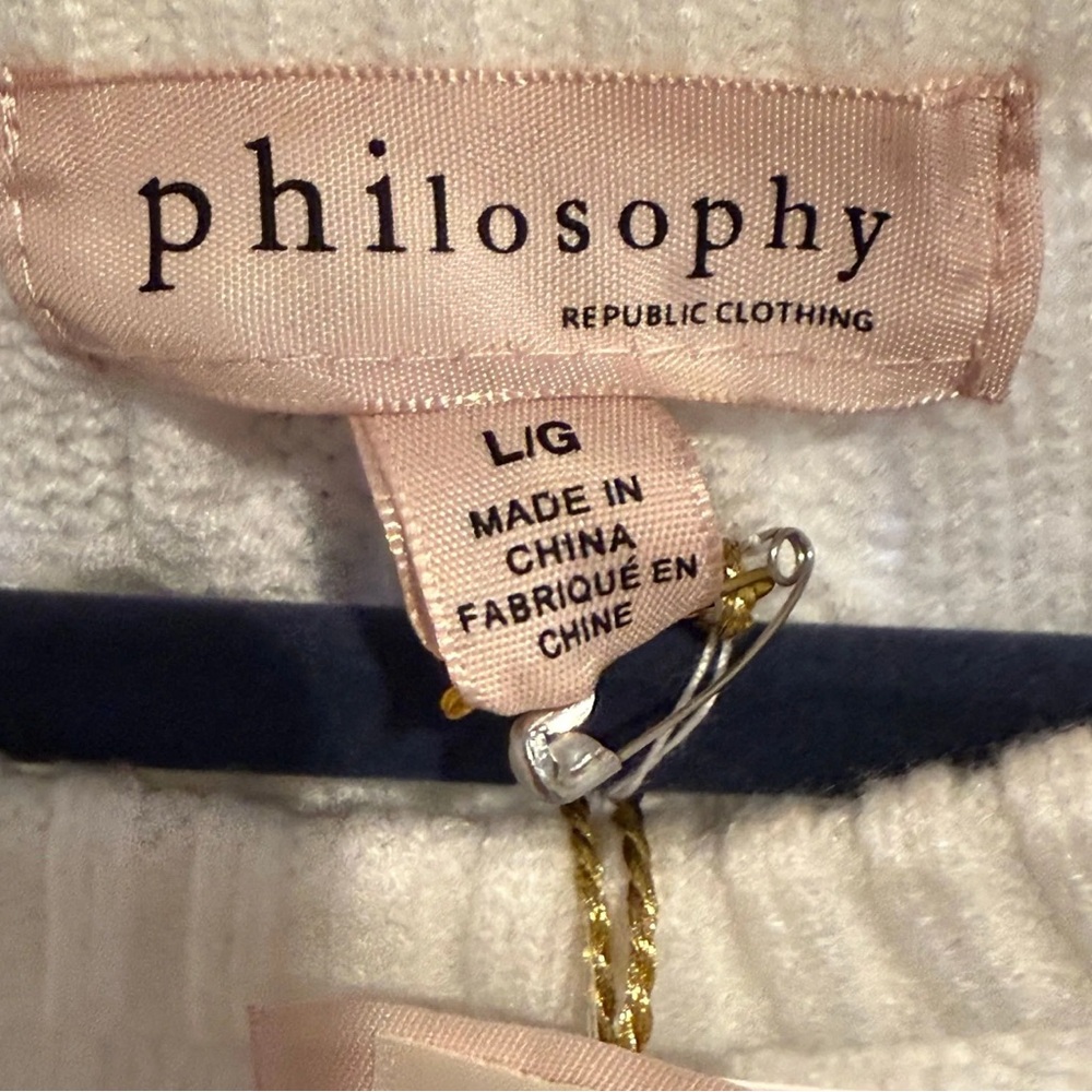 NWT Philosophy Cable Knit Sweater Size Large 23” PTP MSRP $98 Coastal Chic Cozy - Picture 4 of 8